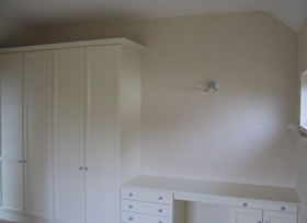 Wallpapered bedroom