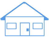 Line drawing of a house