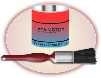 Graphic of stain stop and brush