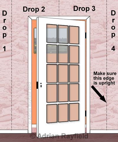 Graphic of wallpaper around a door