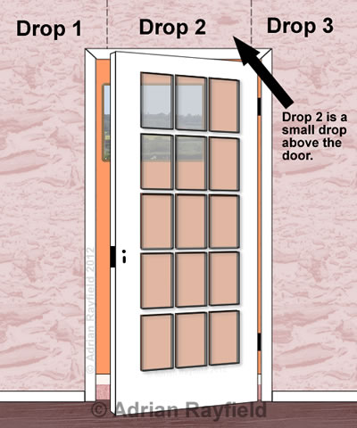 Graphic of wallpaper around a door