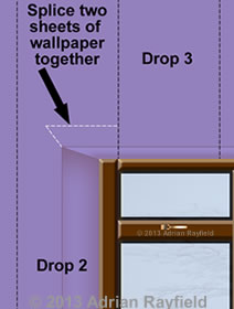 Graphic of wallpaper with spliced in infill section